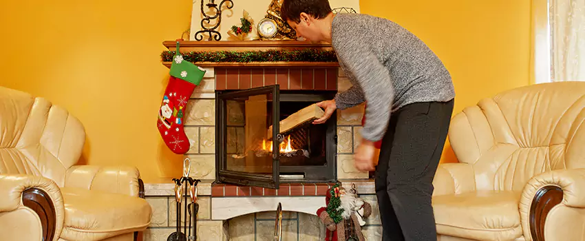 Rusted Metal Fireplace Restoration in Dearborn, Michigan